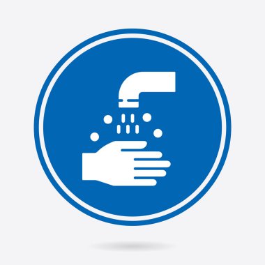  El yıkama ikonu. Vektör illüstrasyonu izole edildi. Grafik ve web tasarımı için basit pictogram.