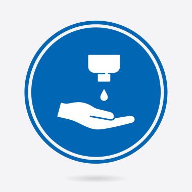  El yıkama ikonu. Vektör illüstrasyonu izole edildi. Grafik ve web tasarımı için basit pictogram.