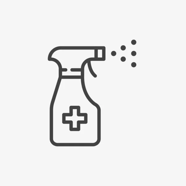 Spray Bottle Line Icon Vector Illustration White Background — Stock Vector