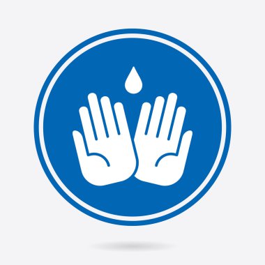  El yıkama ikonu. Vektör illüstrasyonu izole edildi. Grafik ve web tasarımı için basit pictogram.