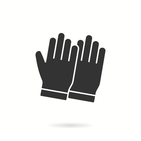 Protective gloves icon. Black vector illustration isolated on white.