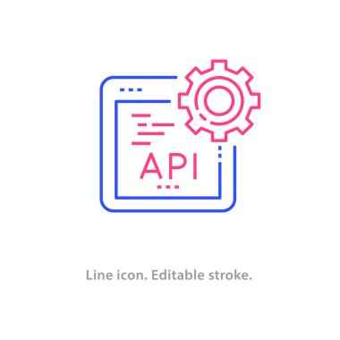 Beyaz arkaplanda Api ana hatları simgesi. Düzenlenebilir felç. Vektör illüstrasyonu.