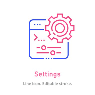 Beyaz arkaplanda özet simgesi ayarları. Düzenlenebilir felç. Vektör illüstrasyonu.