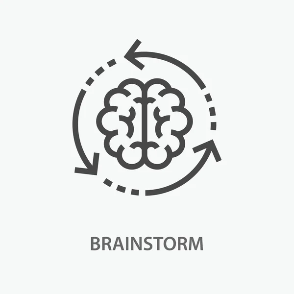 Brainstormline Symbol Vektorabbildung Auf Weißem Hintergrund — Stockvektor