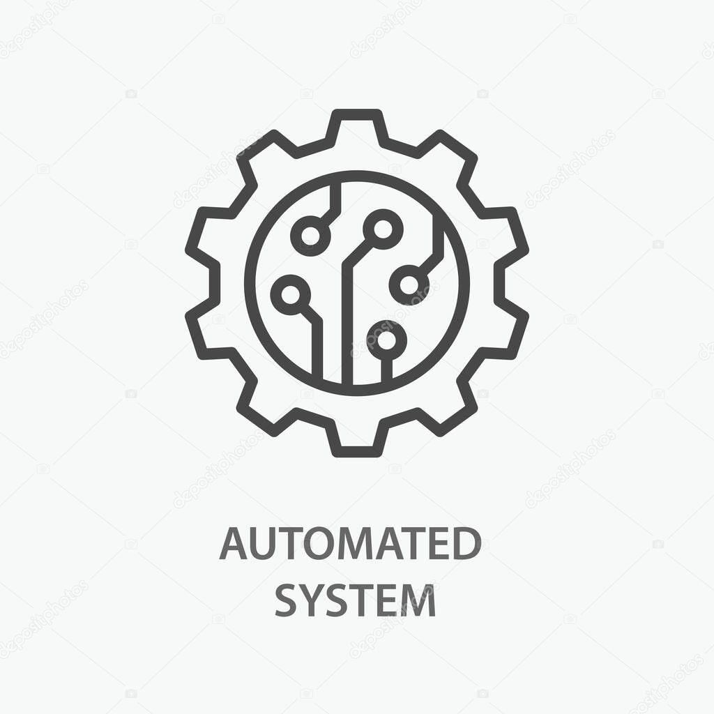 Automated system line icon. Vector illustration on white background.