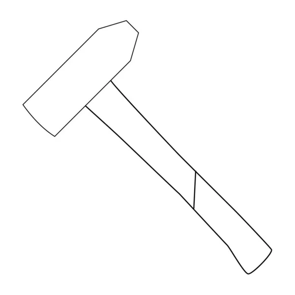 Icône Ligne Vectorielle Marteau Llustration Pour Thème Réparation Style Doodle — Image vectorielle