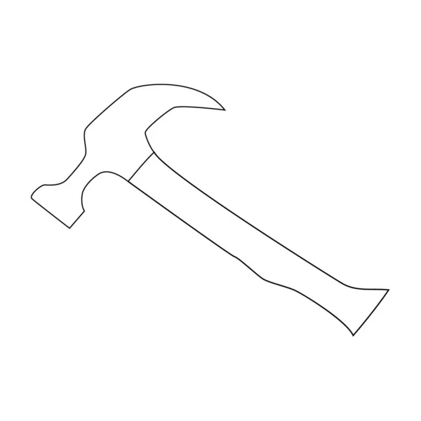 Hammer Vektorzeilen Symbol Llustration Für Reparatur Thema Doodle Stil — Stockvektor