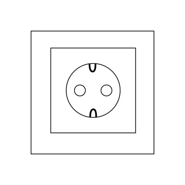 电源插座矢量线图标 清洁为修理主题 涂鸦风格 — 图库矢量图片
