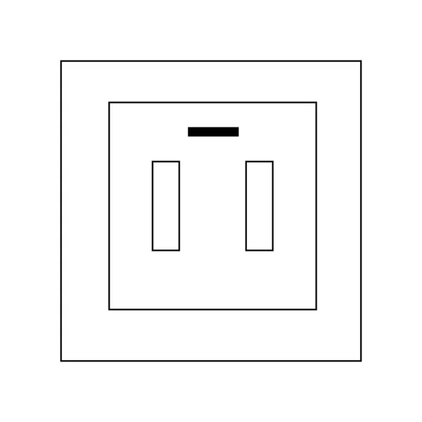 Stromsteckdose Vektor Line Icon Llustration Für Reparatur Thema Doodle Stil — Stockvektor