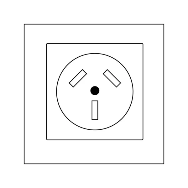 Stromsteckdose Vektor Line Icon Llustration Für Reparatur Thema Doodle Stil — Stockvektor