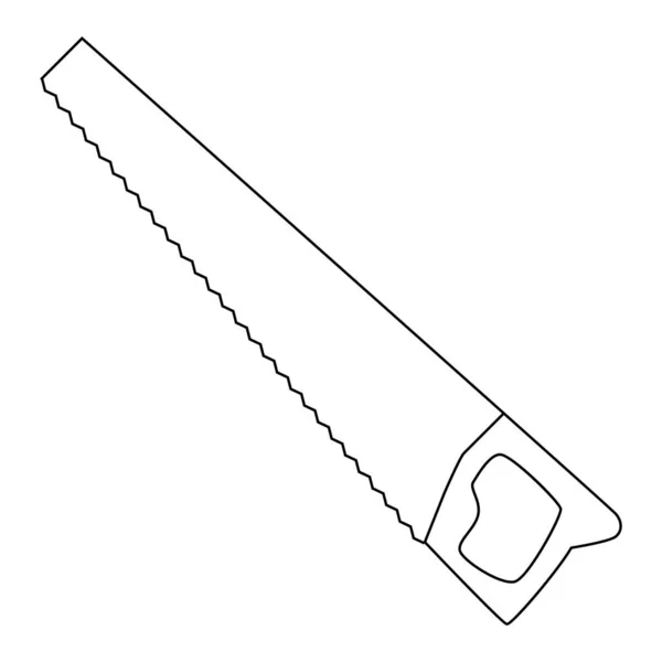 Sägevektorlinien Symbol Llustration Für Reparatur Thema Doodle Stil — Stockvektor