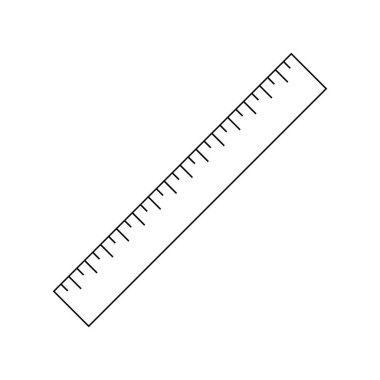 Cetvel vektör çizgisi simgesi. Onarım teması için efekt, doodle tarzı