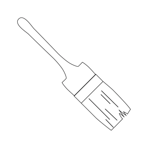 Pinselvektorlinien Symbol Llustration Für Reparatur Thema Doodle Stil — Stockvektor