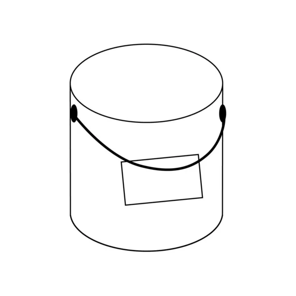 Paint Bucket Vektor Line Icon Llustration Für Reparatur Thema Doodle — Stockvektor
