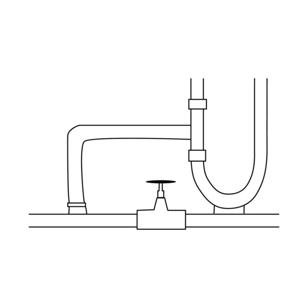 Pipes Vektor Line Icon Llustration Für Reparatur Thema Doodle Stil — Stockvektor