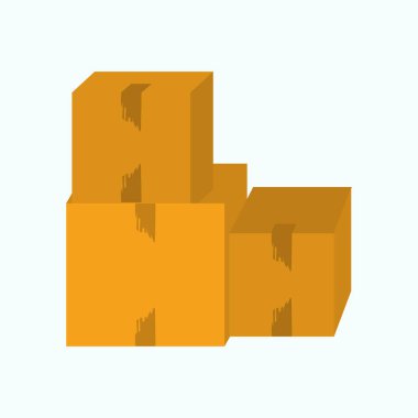 Karton kutu çizimi. Ev onarımı, ev yenileme ve posta teması