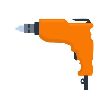 Tamir ve ev yenileme konsepti için elektrikli matkap çizimi