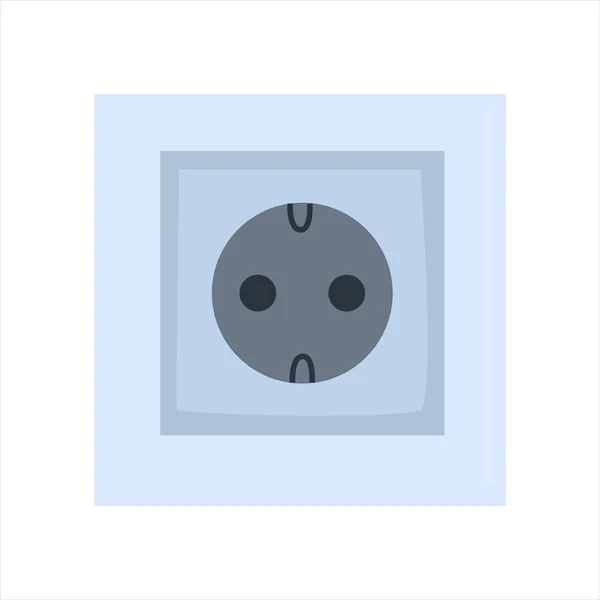 Power Socket Vector Illustration Inglês Eletricidade Reparação Casas Conceito Renovação —  Vetores de Stock