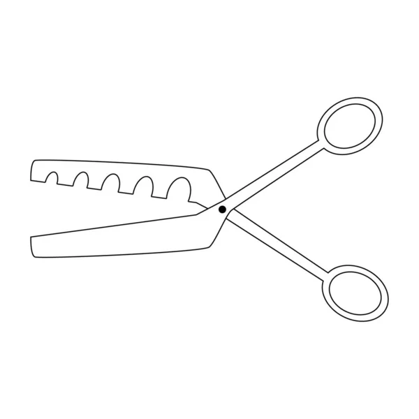 Ножницы Волос Инструмент Парикмахера Контур Изолированный Векторный Значок — стоковый вектор