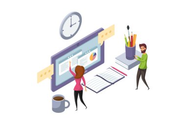 Çevrimiçi eğitim, iletişim, öğrenme konsepti. Çevrimiçi eğitim için akıllı teknolojiler.