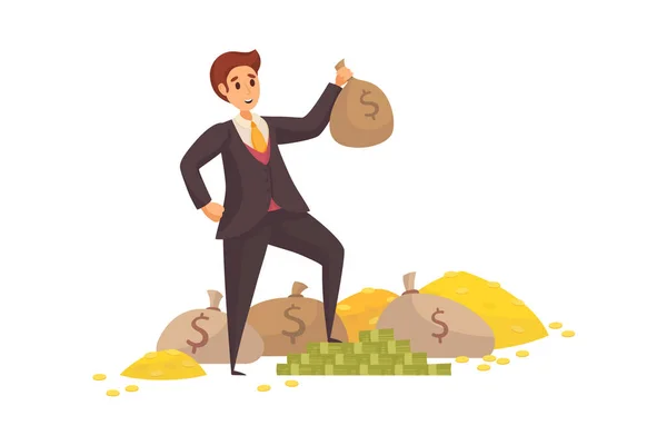 Money, success, capital, profit, wealth, business concept. — Stock Vector