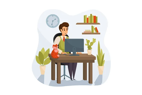 Freelance, remote work, business concept — Stock Vector