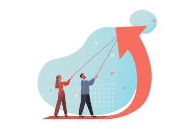 Gelir artışı, girişim, yatırım finans yönetimi, artan kar, iş kavramı.