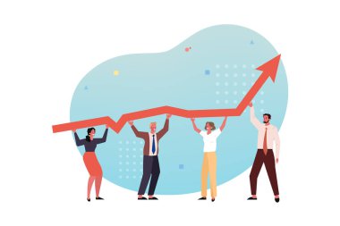 Kâr artışı, takım, işbirliği, ortaklık iş ortaklığı konsepti.