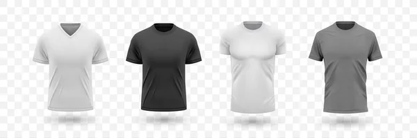 Realistas mockups camisa masculina colección conjunto — Vector de stock