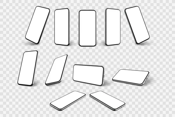 Modèle réaliste de smartphone collection set — Image vectorielle