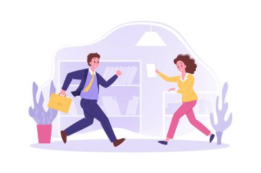 Ofisteki insanları telaşlandırmak, iş kavramı