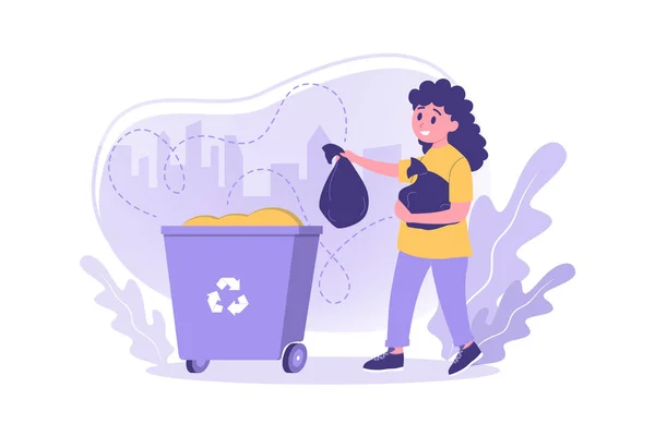 Vrijwilligerswerk, ecologie, werk, zorg, recycling — Stockvector