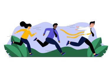 Çoklu etnik köken, iş, spor, kazanma, yarış, motivasyon, rekabet konsepti