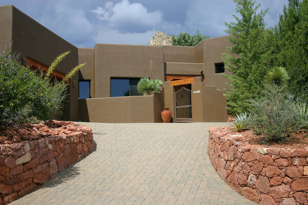 Modern home design and landscaping in Nevada