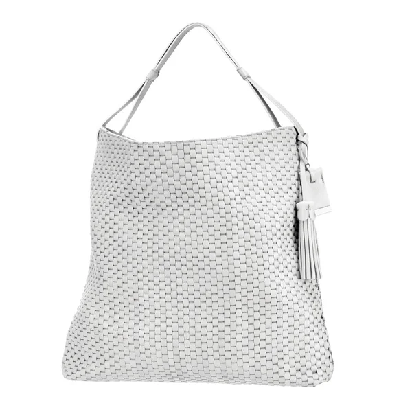 Bolsa Grande Cuero Blanco — Foto de Stock