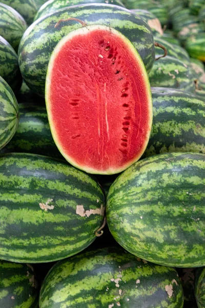 Melão Água Doce Que Área Mercado Bangkok Tailândia — Fotografia de Stock