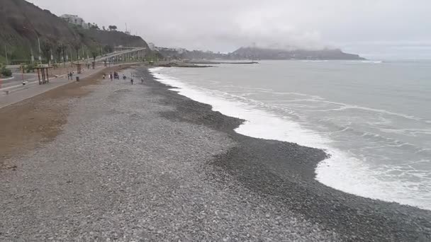 Flygvideo Lima Peru Stranden Gjord Med Drönare — Stockvideo