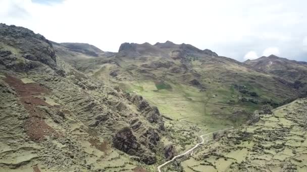 Vídeo Aéreo Acima Dos Andes Peruanos Estado Pasco Altas Montanhas — Vídeo de Stock