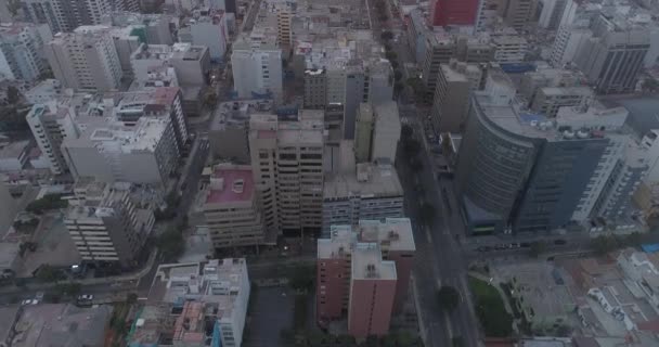 Luchtfoto Met Drone Boven Lima Peru Lege Straten Als Gevolg — Stockvideo