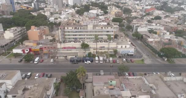 Letecké Video Veřejné Nemocnice Limě Peru Která Navštěvuje Pacienty Covid19 — Stock video