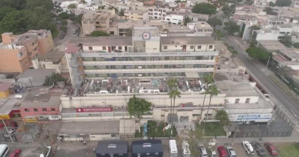 Légi Felvétel Egy Lima Perui Állami Kórházról Amely Covid19 Betegeken — Stock videók