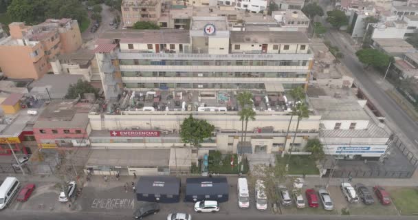 Luftbild Eines Öffentlichen Krankenhauses Lima Peru Das Covid19 Patienten Betreut — Stockvideo