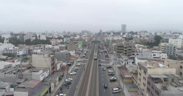 Vista Aérea Del Tren Lima Perú — Vídeos de Stock