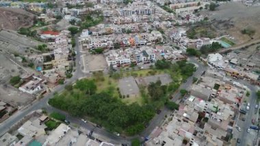 Lima Peru 'daki Molina Bölgesi' nin hava görüntüleri..