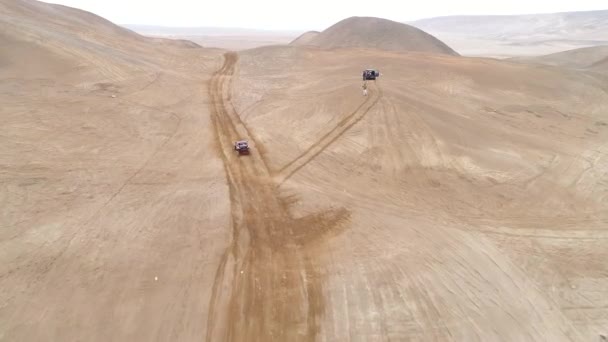 Vidéo Aérienne Sports Dans Les Dunes Utv Quad — Video