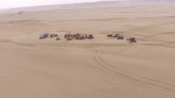 Aerial Video Sports Dunes Utv Quad Bike — Stock Video