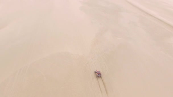 Flygfoto Sport Sanddyner Utv Och Fyrhjuling — Stockvideo