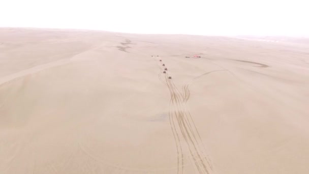 Aerial Video Sports Dunes Utv Quad Bike — Stock Video