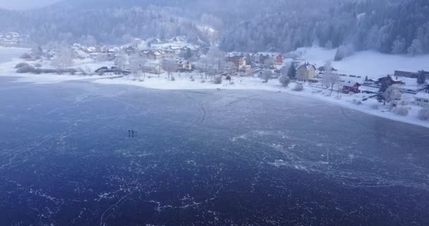 Video Aereo Realizzato Con Drone Svizzera Alpi Durante Inverno — Video Stock