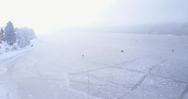 Vídeo Aéreo Realizado Con Dron Suiza Alpes Durante Invierno — Vídeo de stock